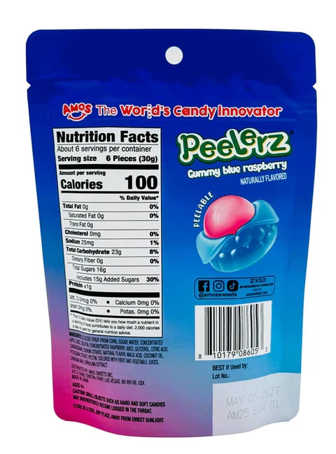 Amos Peelerz Blue Raspberry 6 pack (6oz)