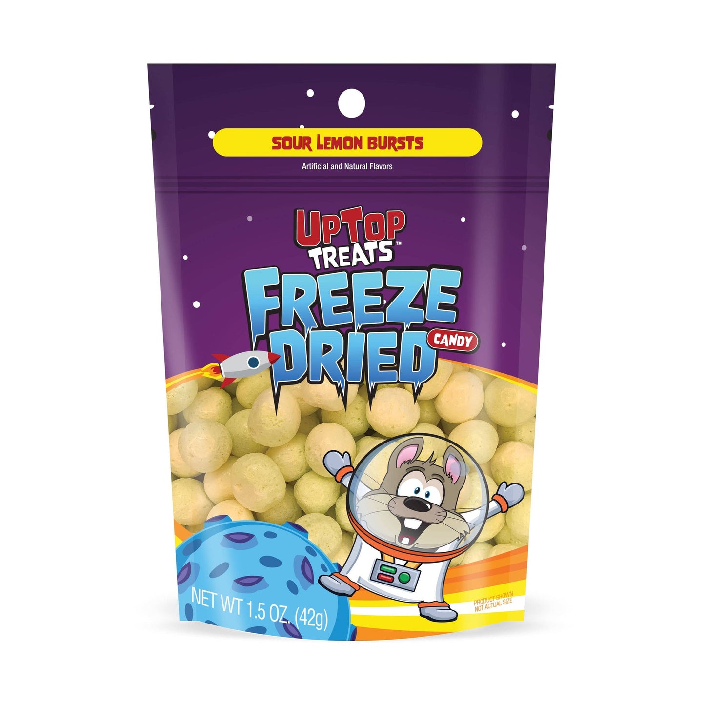 UpTop Sour Lemon Bursts - Freeze Dried Candy (1.5oz) 4 Pack